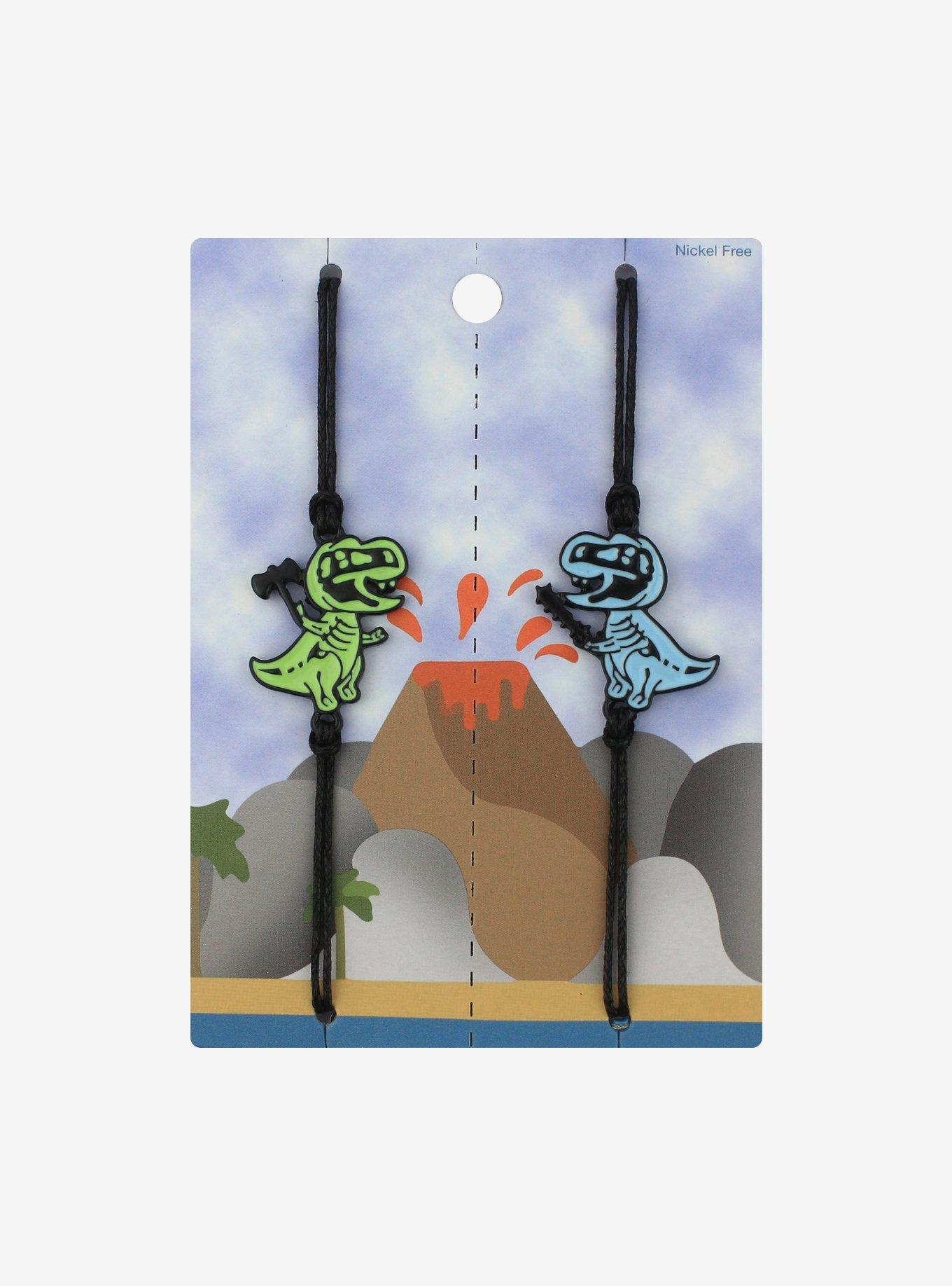 Dinosaur Skeleton Weapon Best Friend Cord Bracelet Set, , alternate