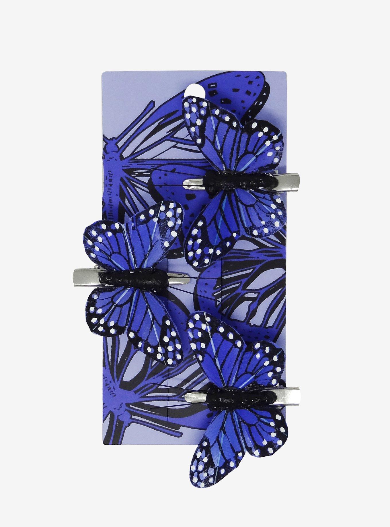 Blue Butterfly Hair Clip Set, , alternate