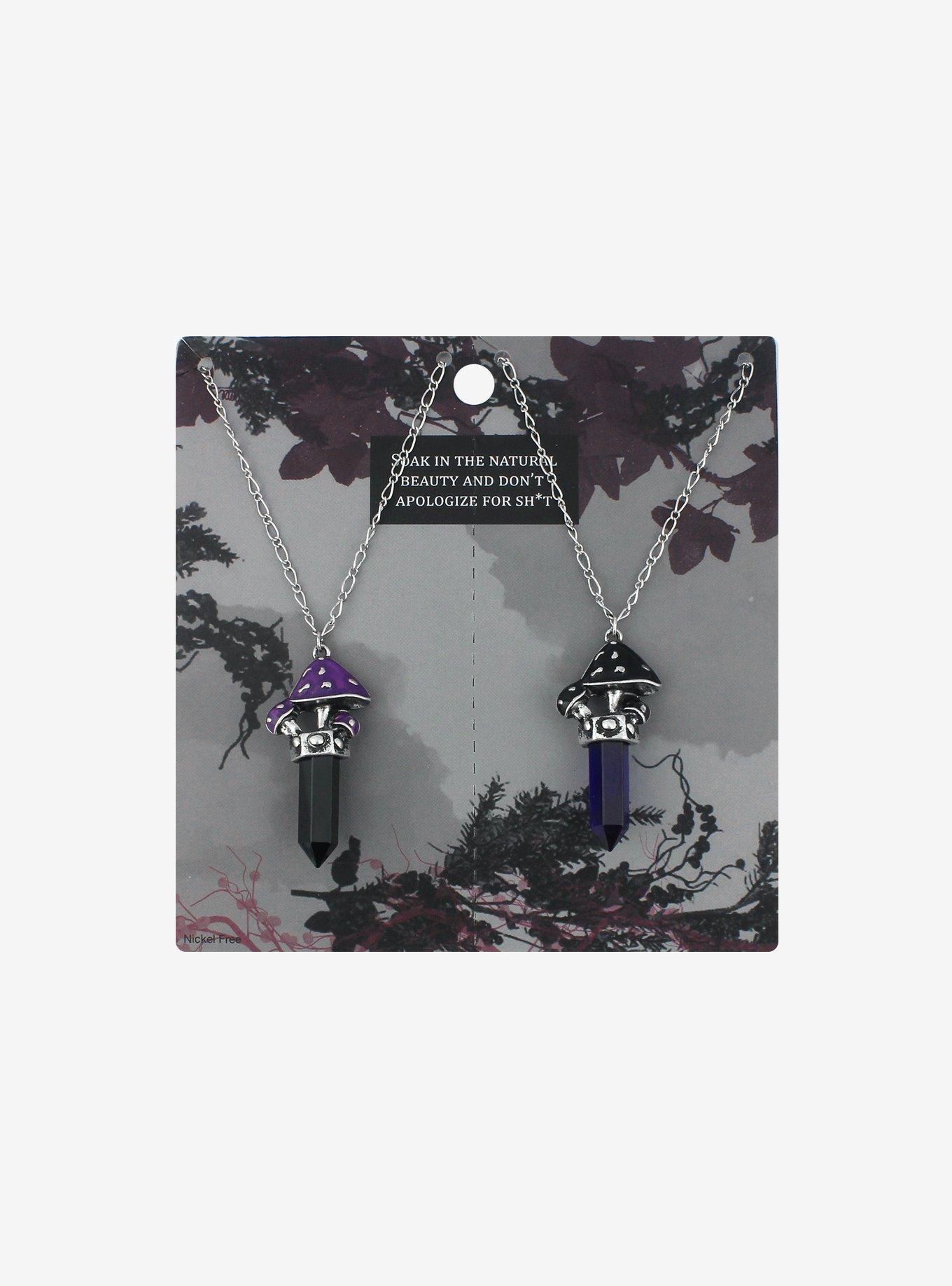 Mushroom Crystal Best Friend Necklace Set, , alternate