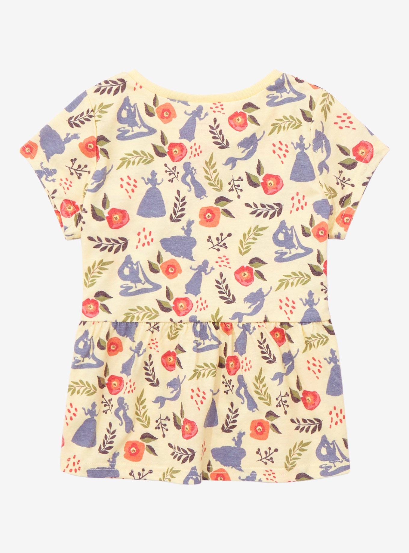 Disney Princess Silhouette Allover Print Toddler T-Shirt - BoxLunch Exclusive, NATURAL, alternate