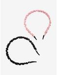Daisy Pink & Black Fabric Headband Set, , alternate