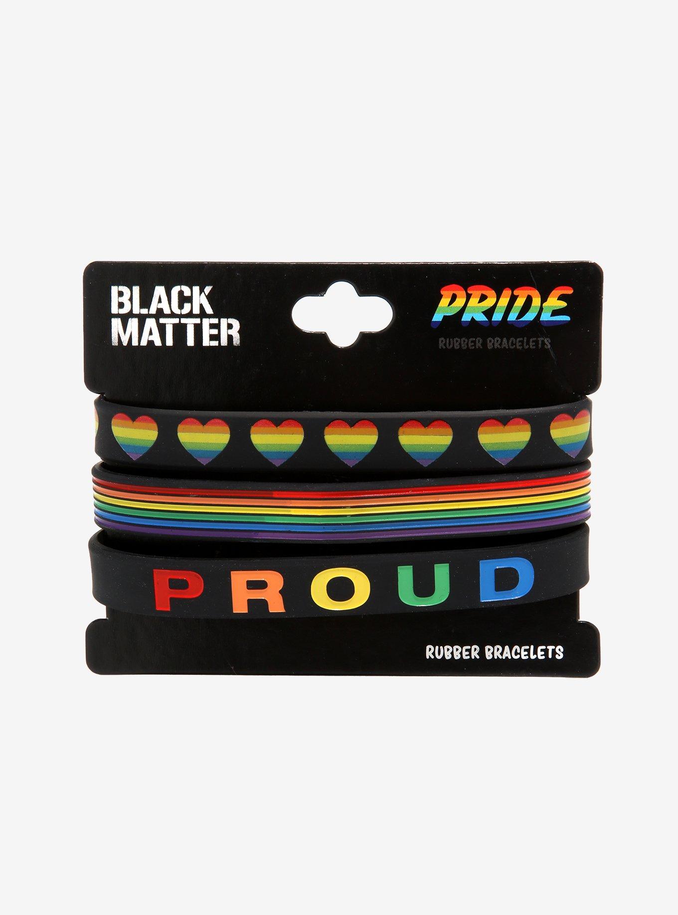 Proud Rainbow Rubber Bracelet Set, , alternate