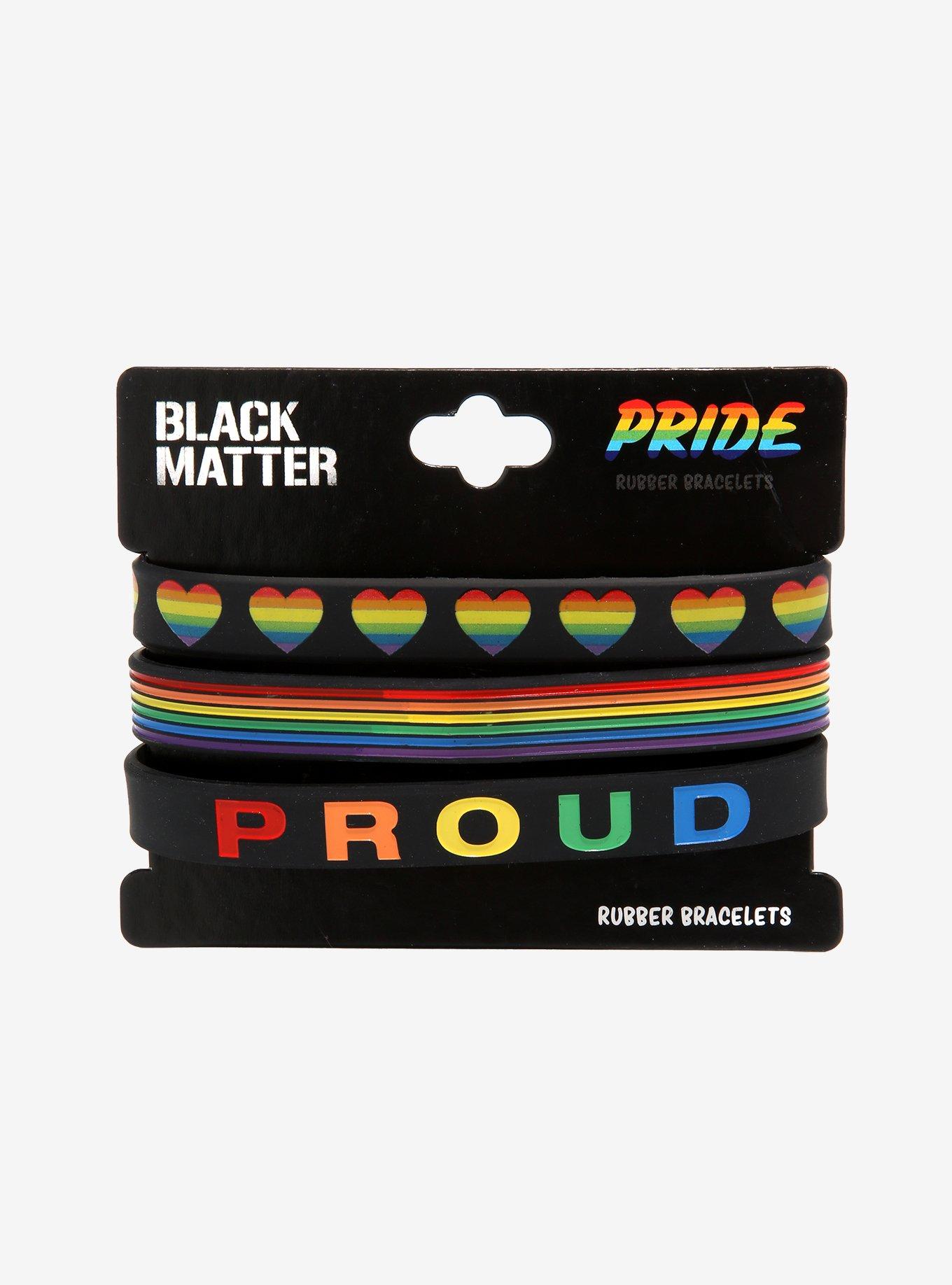 Proud Rainbow Rubber Bracelet Set, , alternate