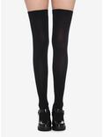 Black Lace-Up Thigh Highs, , alternate