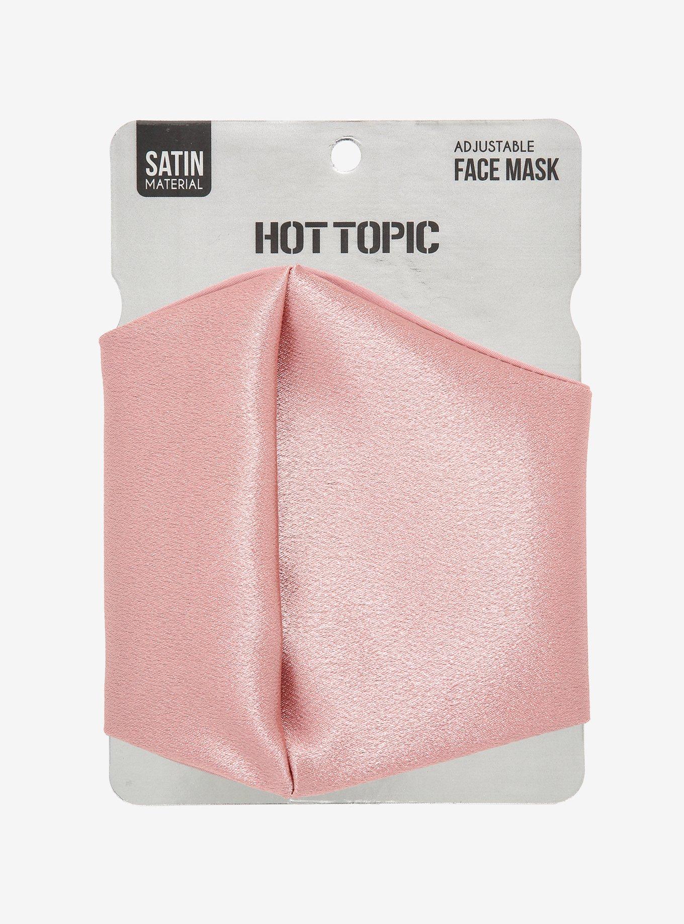 Blush Pink Satin Fashion Face Mask, , alternate