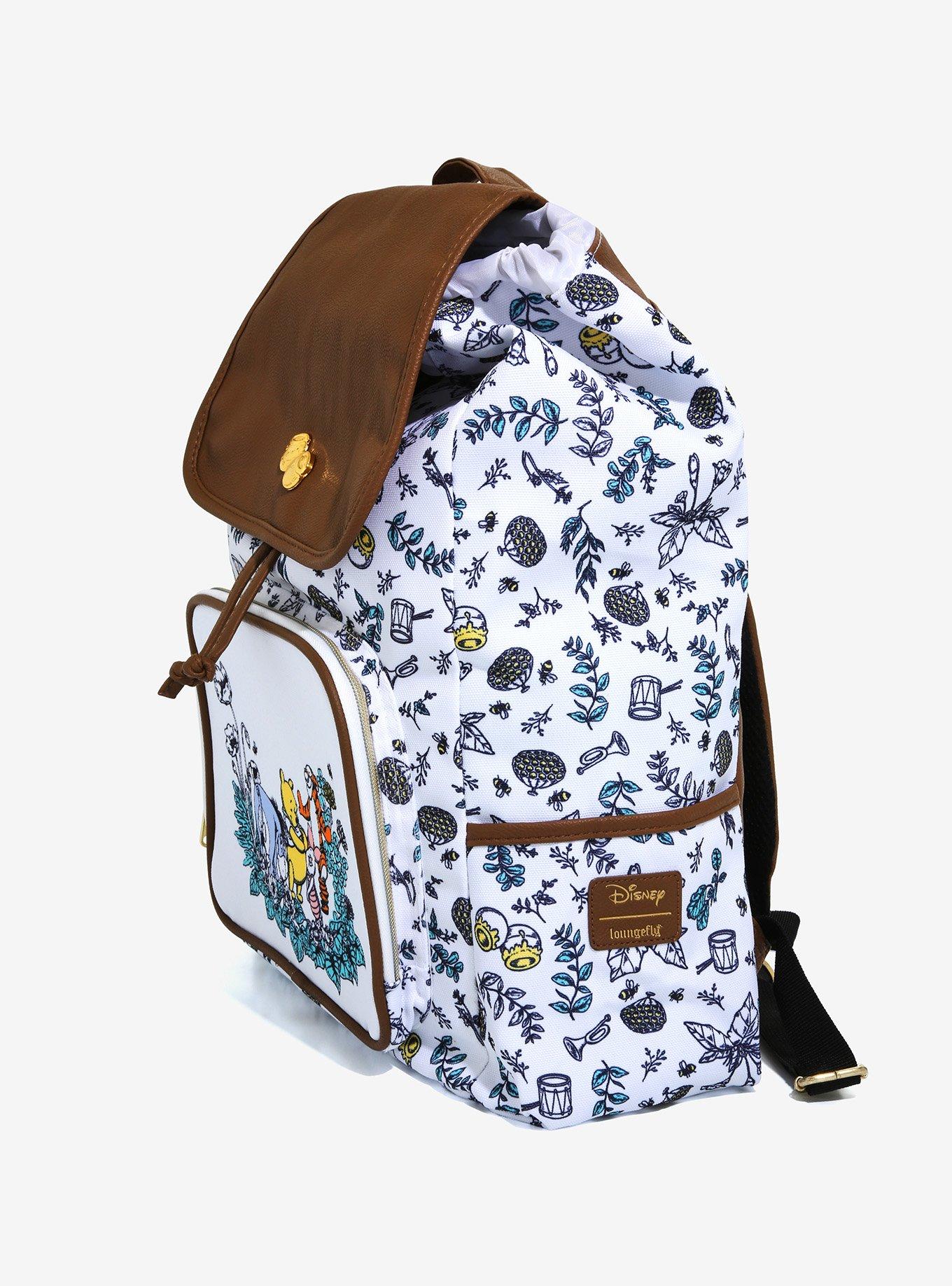 Loungefly Disney Winnie The Pooh Floral Slouch Backpack, , alternate