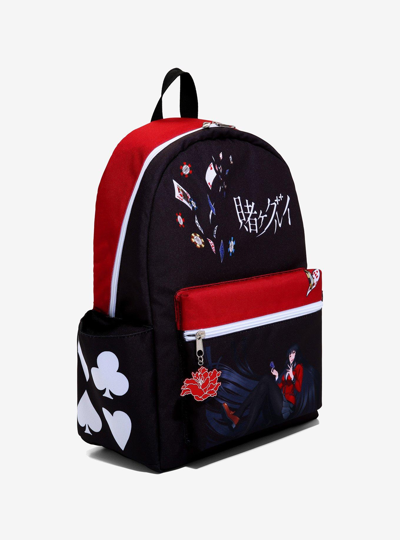 Kakegurui Yumeko Jabami Mini Backpack purchases Black Red Floral Hibiscus Bag