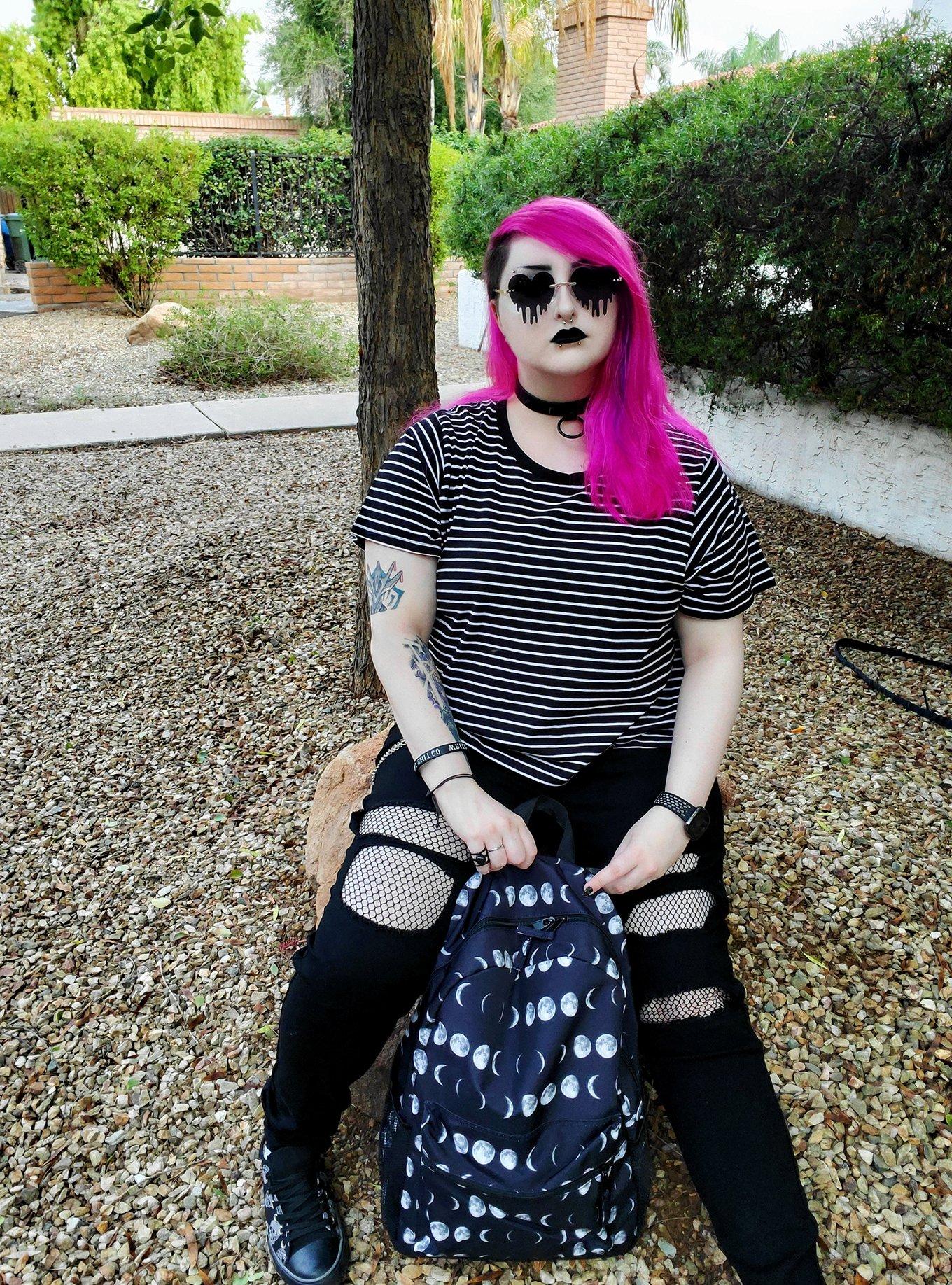 Moon Phases Black & White Backpack, , alternate