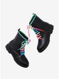 Rainbow Lace Combat Boots, MULTI, alternate