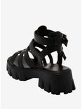 Black Strappy Chunky Sandals, MULTI, alternate