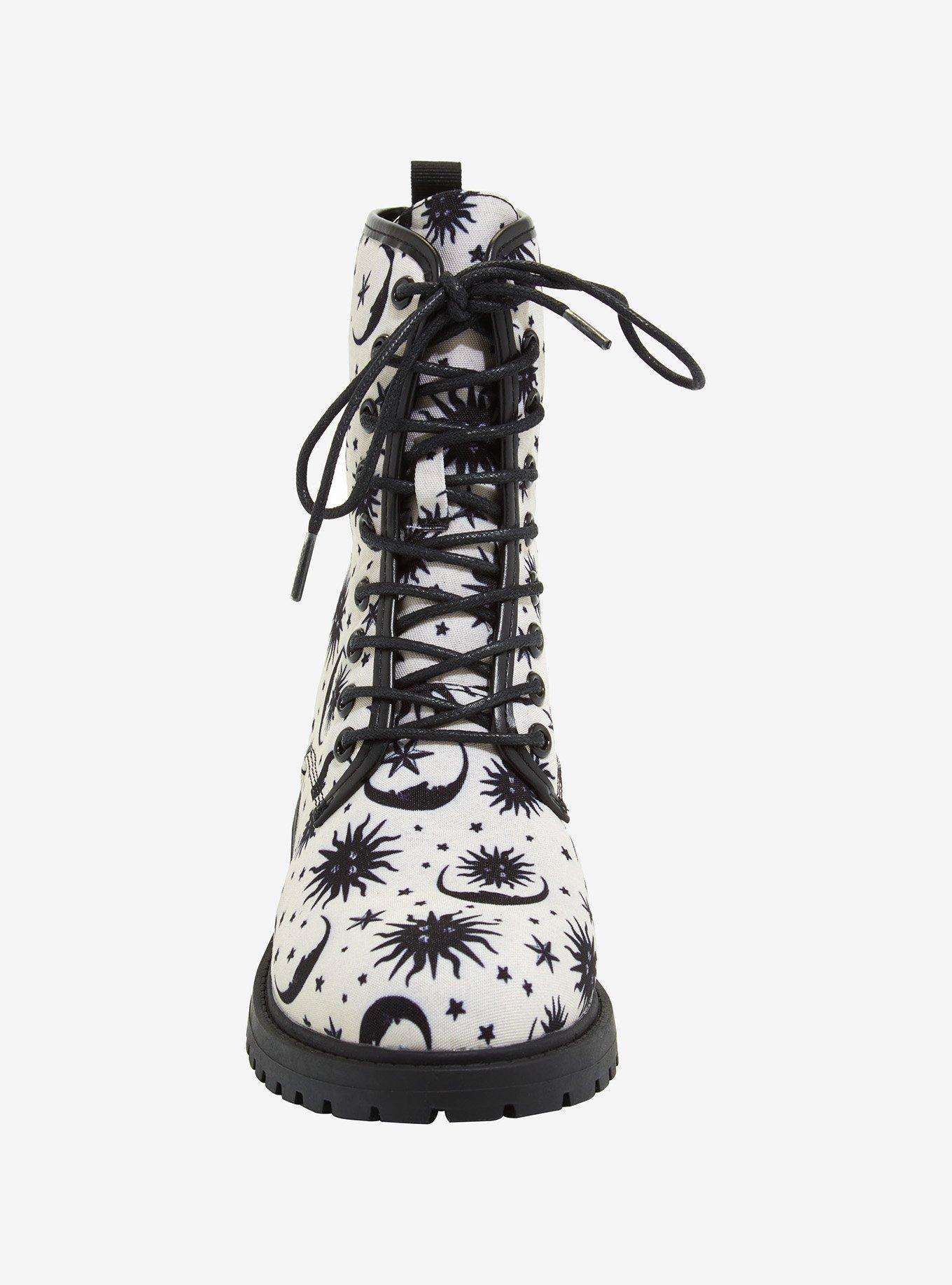 Cream Sun & Moon Combat Boot, MULTI, alternate