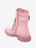 Pastel Pink Stud Combat Boots, MULTI, alternate