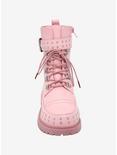 Pastel Pink Stud Combat Boots, MULTI, alternate
