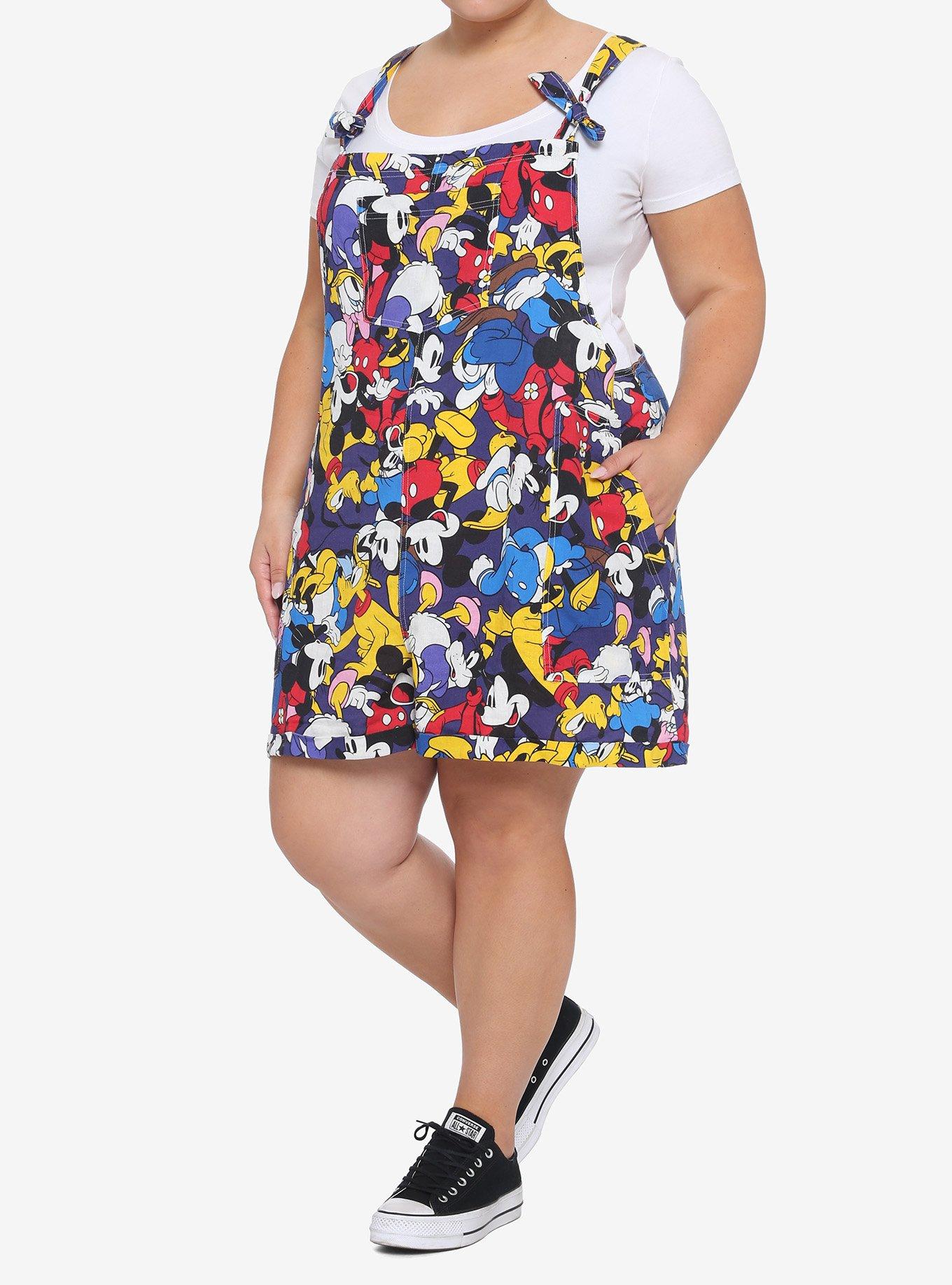 Disney The Sensational Six Tie Linen Shortalls Plus Size, MULTI, alternate