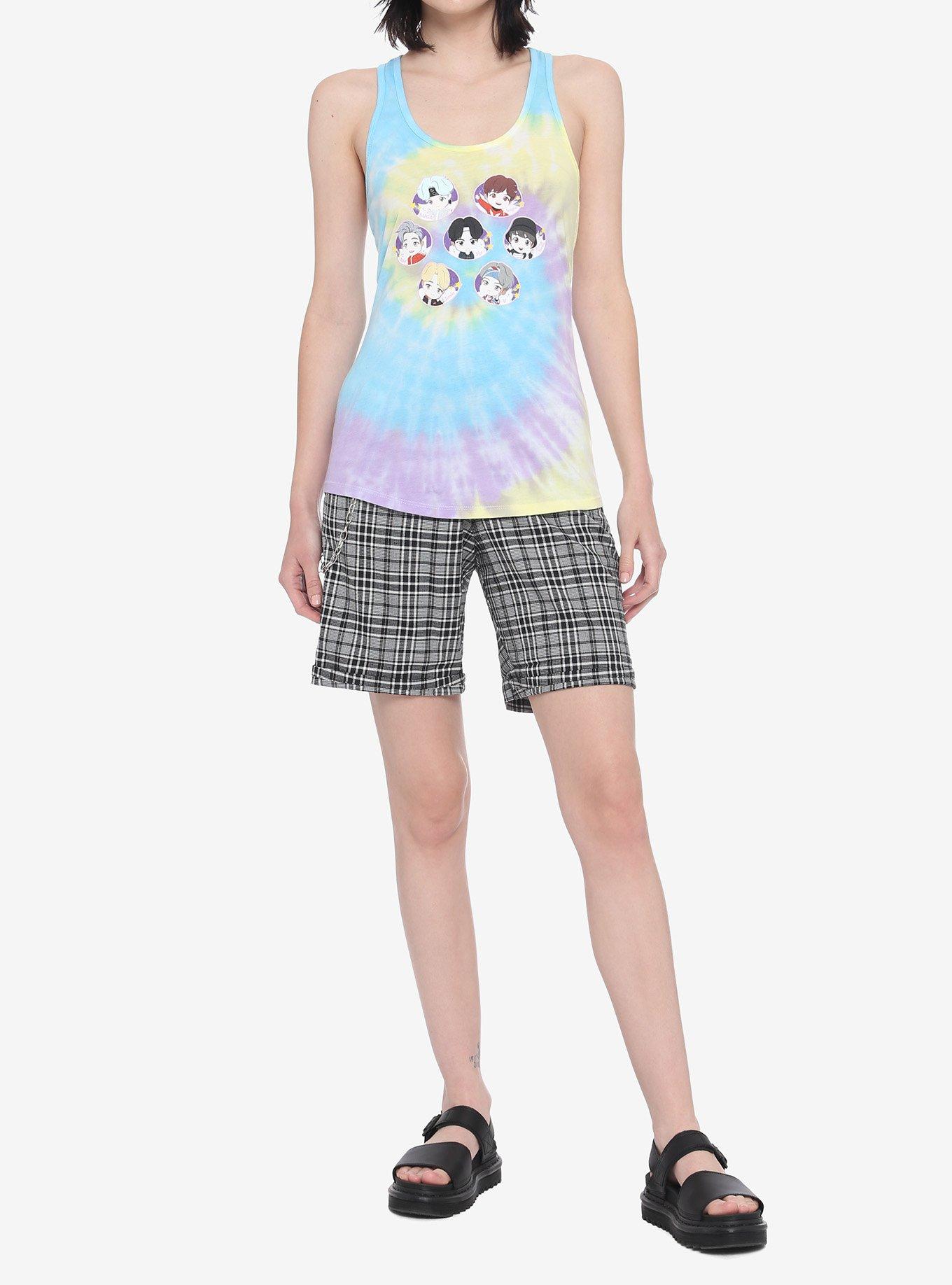 TinyTAN Character Tie-Dye Girls Tank Top Inspired By BTS, MULTI, alternate