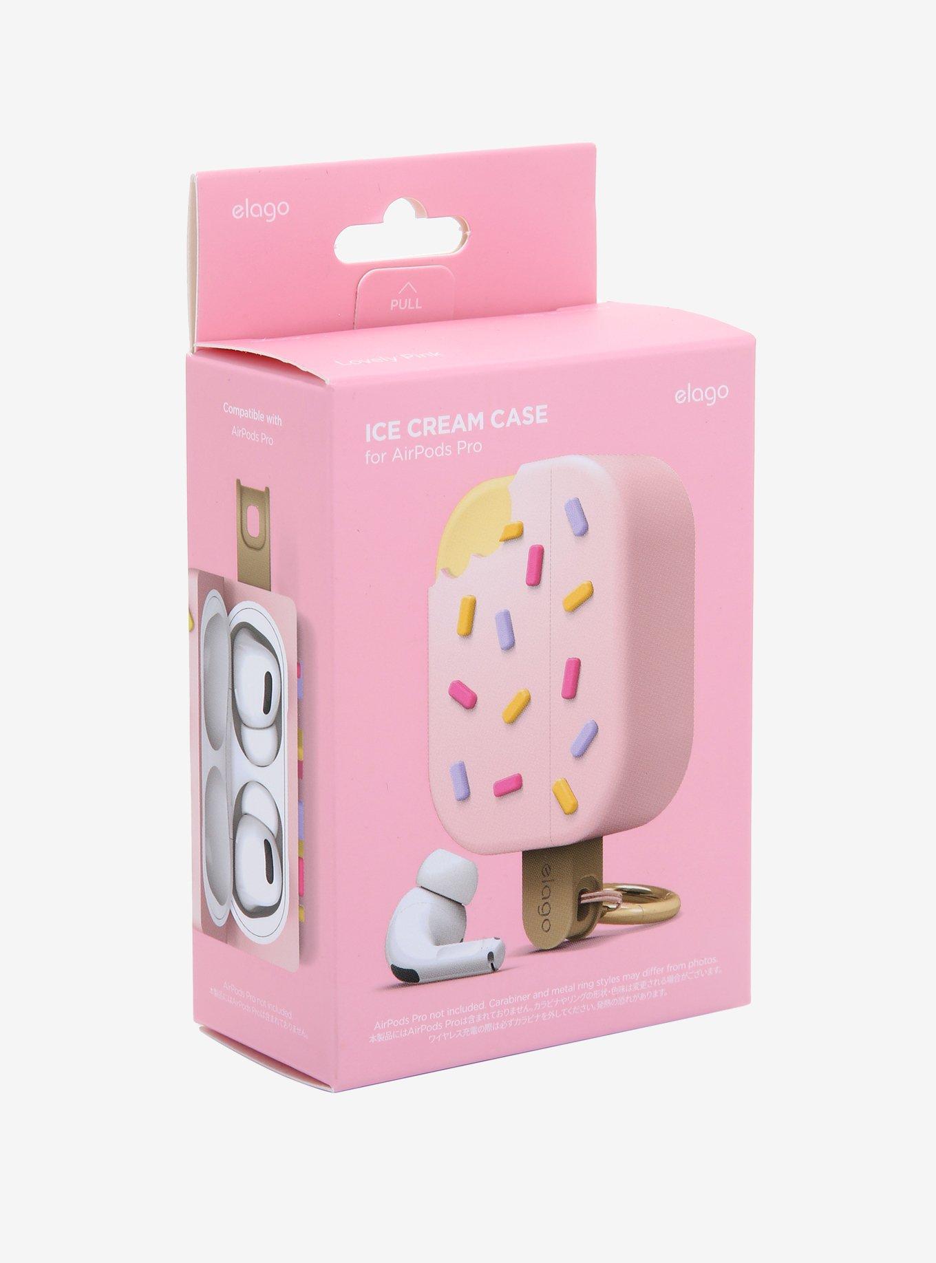 Pink Ice Cream Wireless Earbud Case Cover, , alternate