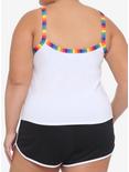 Disney Mickey Mouse Hands Rainbow Heart Strappy Crop Tank Top Plus Size, MULTI, alternate