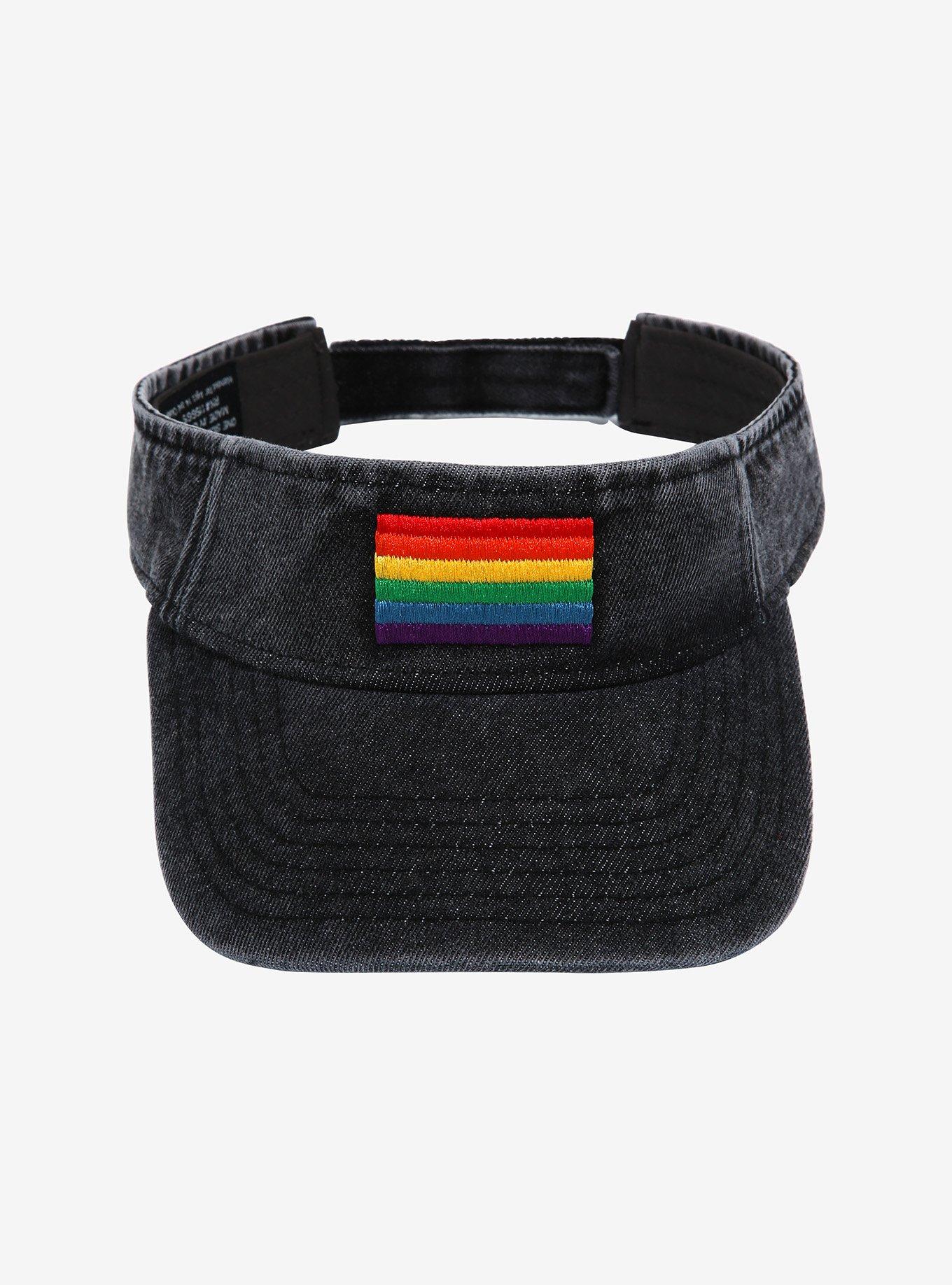 Rainbow Pride Grey Wash Denim Visor, , alternate