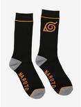Naruto Shippuden Black & Orange Leaf Village Crew Socks, , alternate