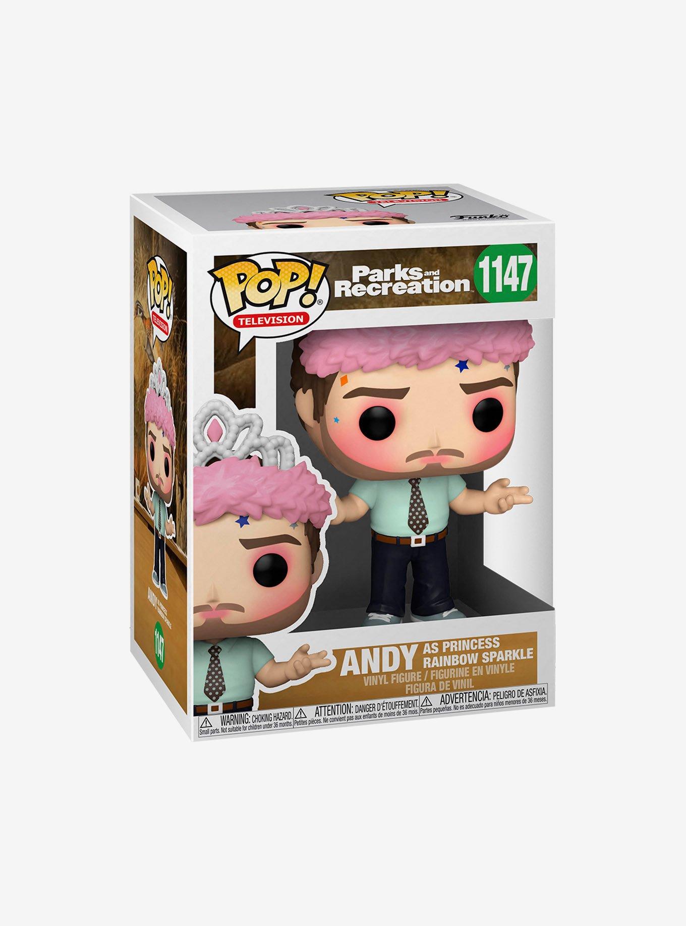 Funko Parks And Recreation Pop! Television Andy As Princess Rainbow Sparkle Vinyl Figure, , alternate