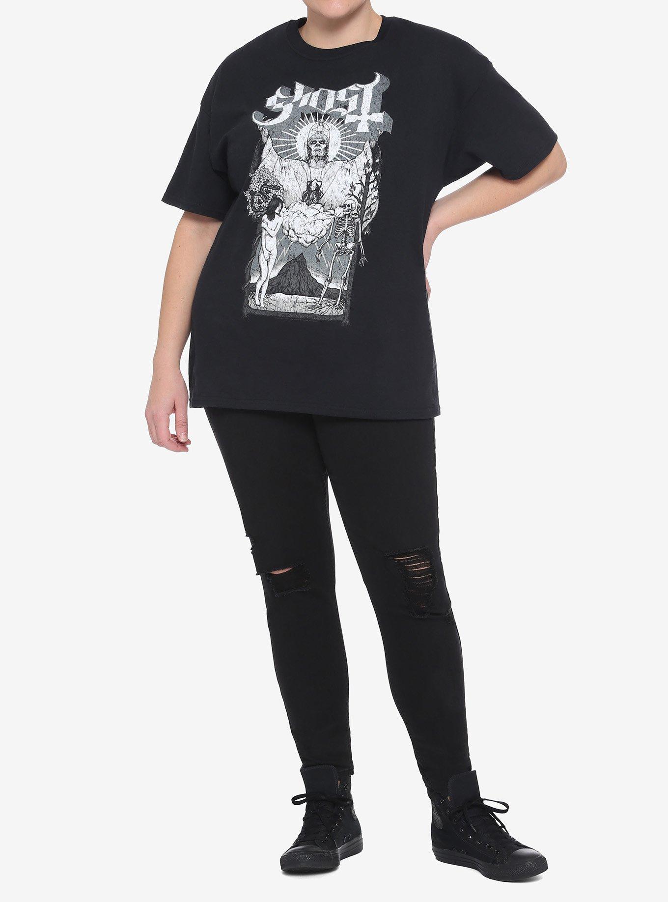 Ghost Tarot Girls T-Shirt Plus Size, BLACK, alternate