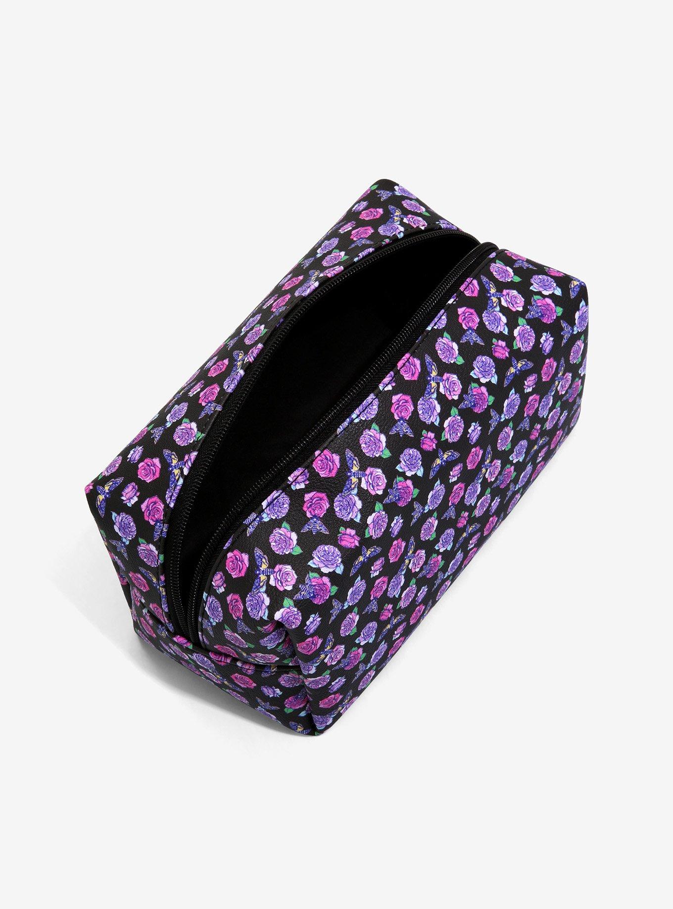 Moth Floral Makeup Bag, , alternate
