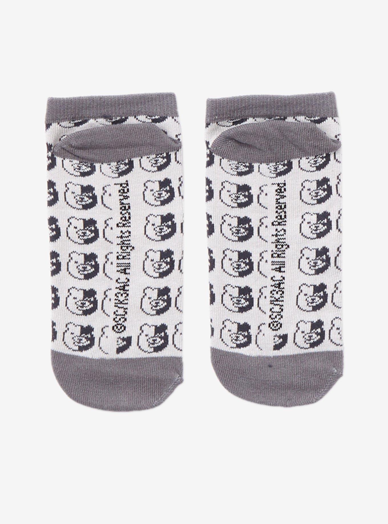 Danganronpa Monokuma Grey No-Show Socks, , alternate
