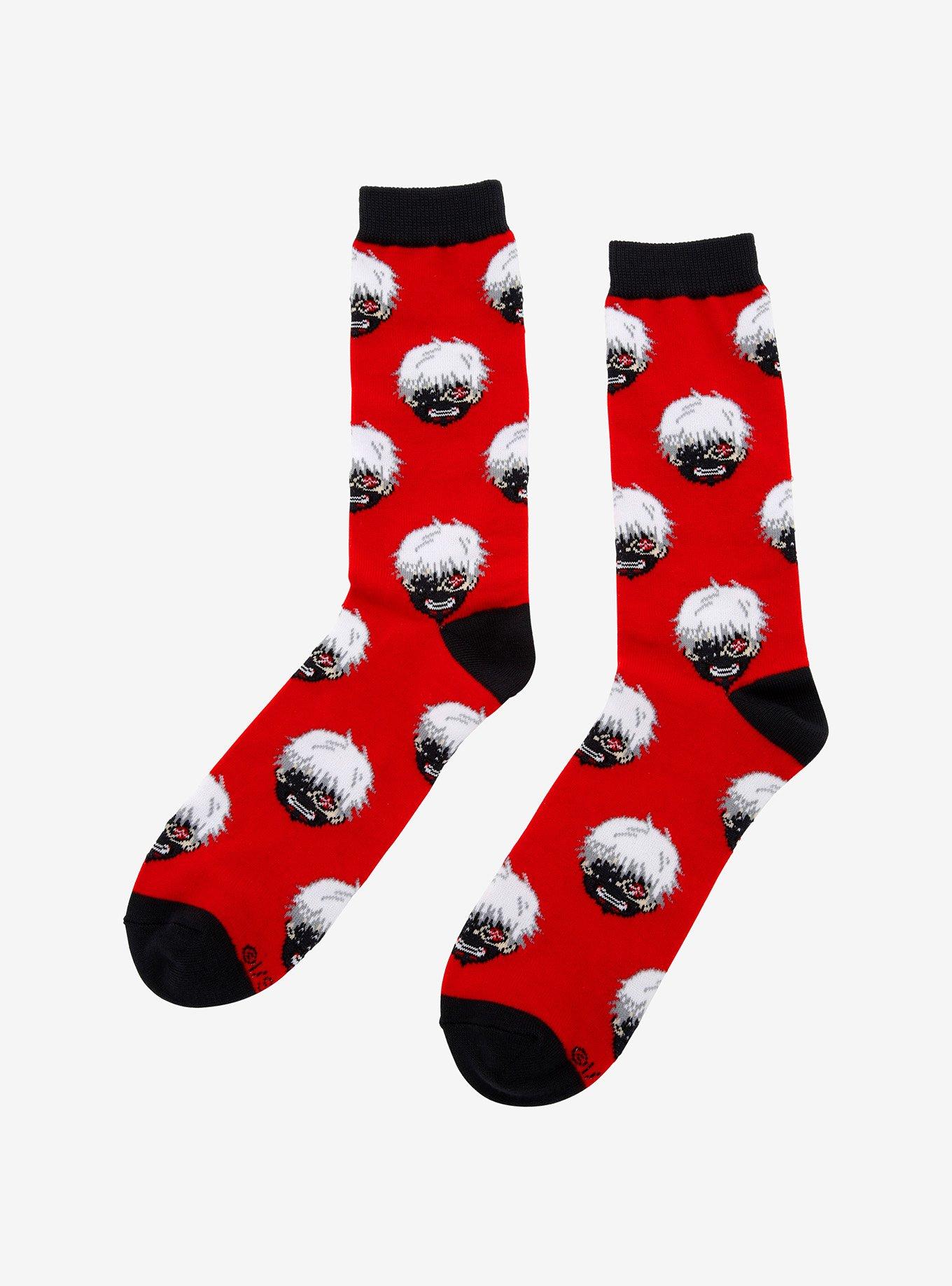 Tokyo Ghoul Chibi 2Pk Crew Socks in Red Stylin Online  (SOCKS_TOKYO_GHOUL_CHIBI_2PK_CREW)