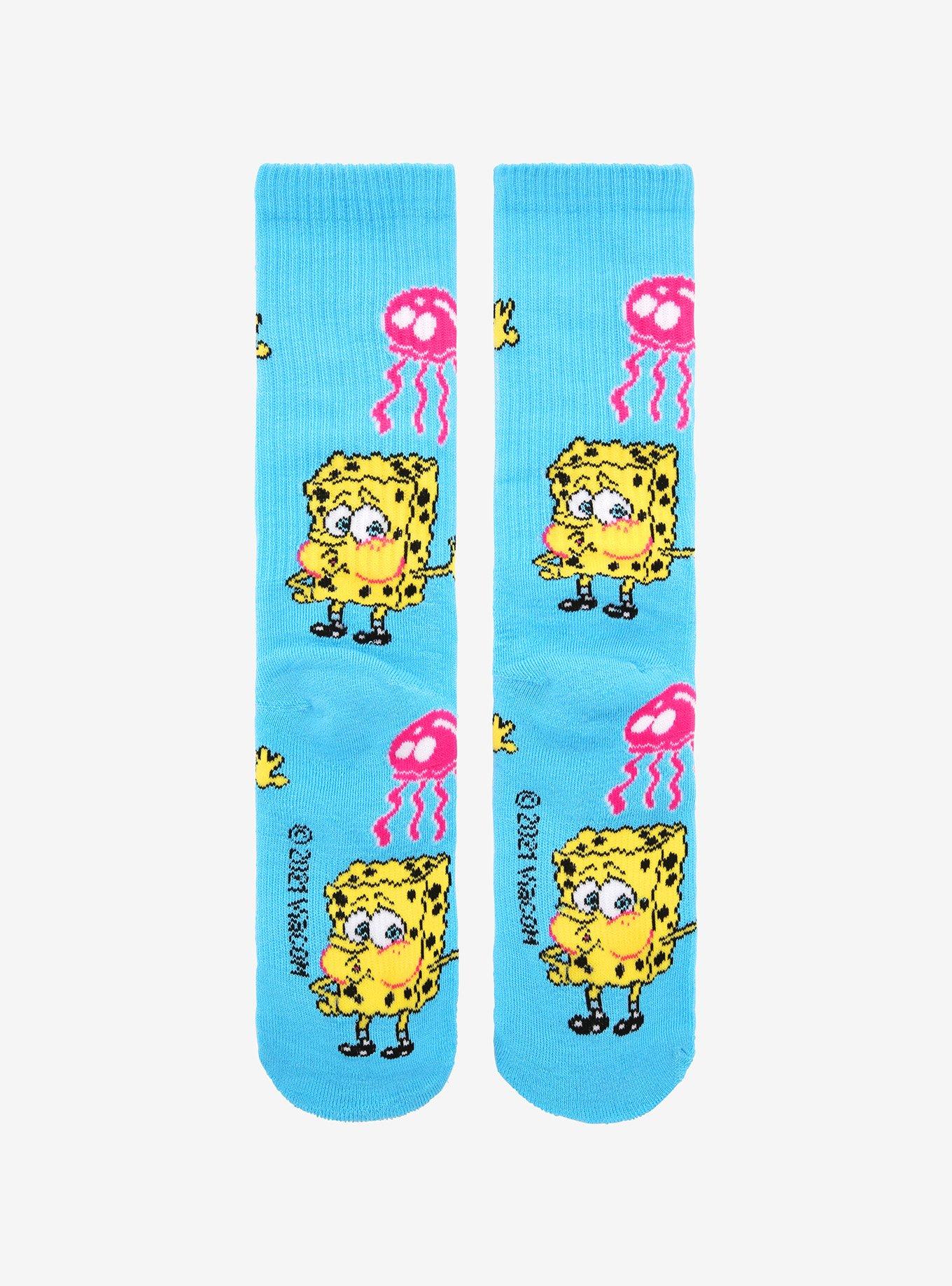 SpongeBob SquarePants Jellyfish Crew Socks, , alternate