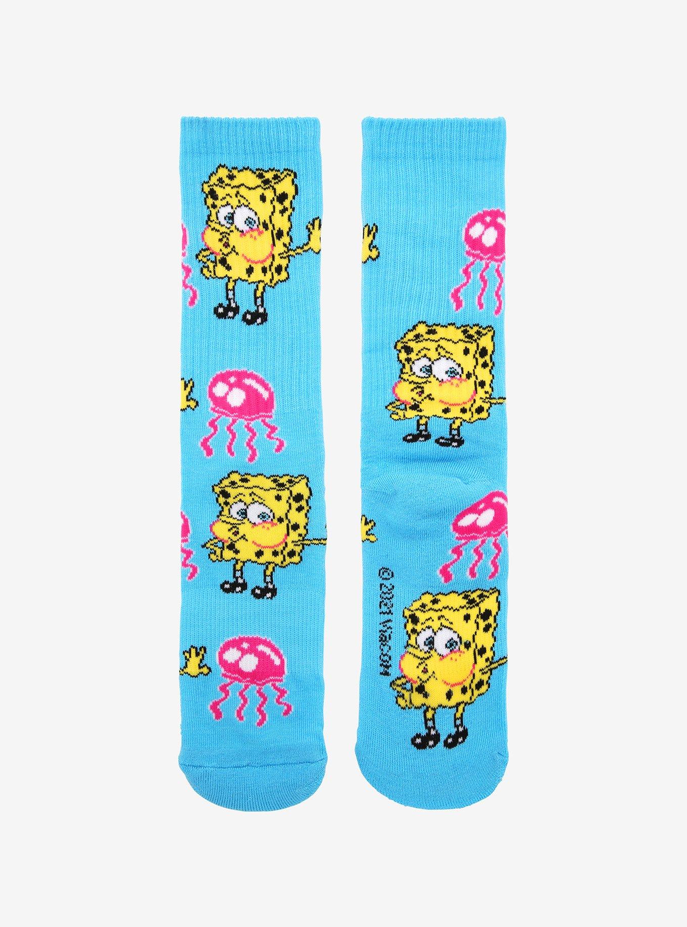 SpongeBob SquarePants Jellyfish Crew Socks, , alternate