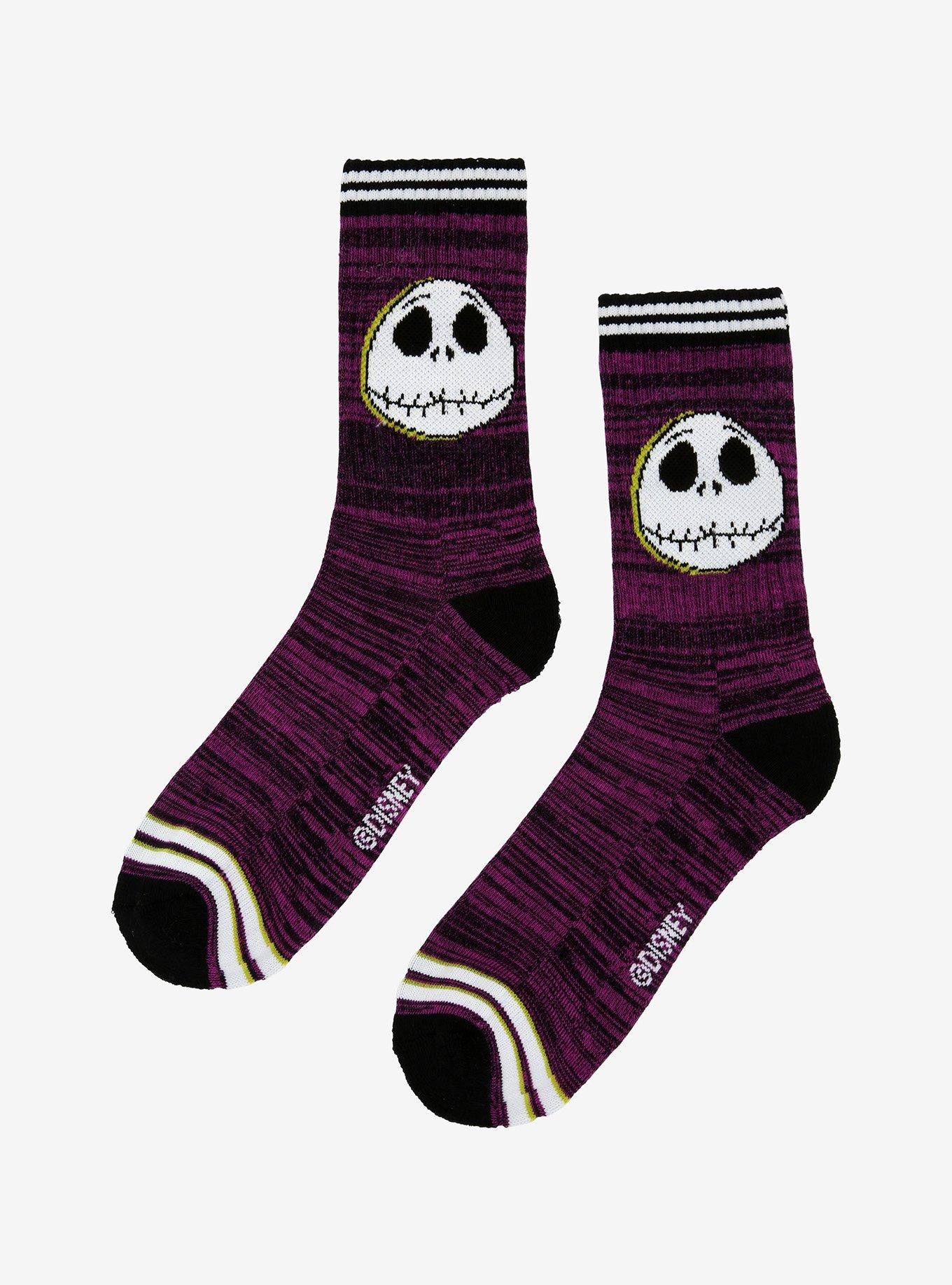 The Nightmare Before Christmas Jack Skellington Glow-In-The-Dark Crew Socks, , alternate