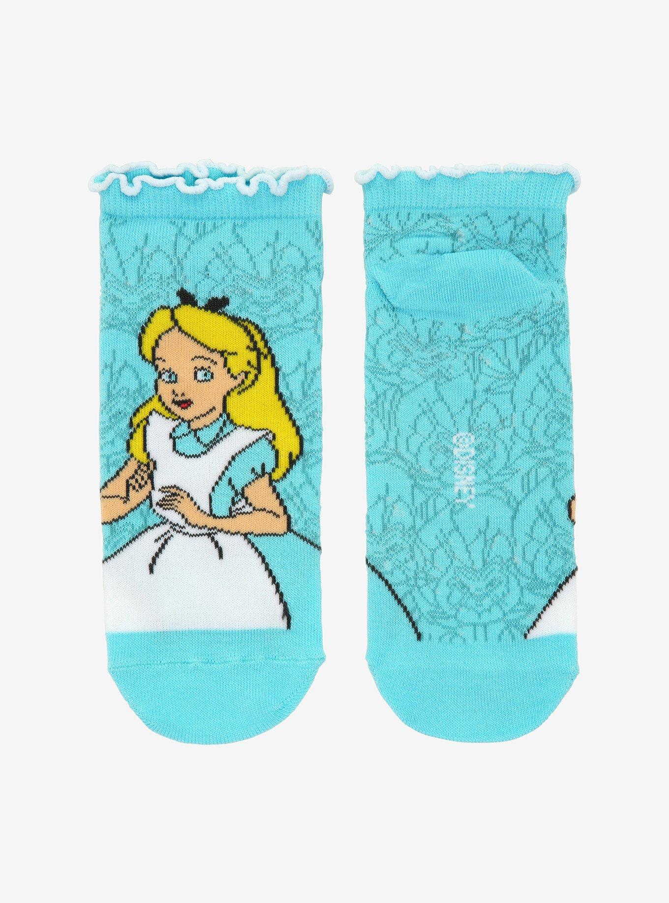 Disney Alice In Wonderland Lettuce Hem No-Show Socks, , alternate