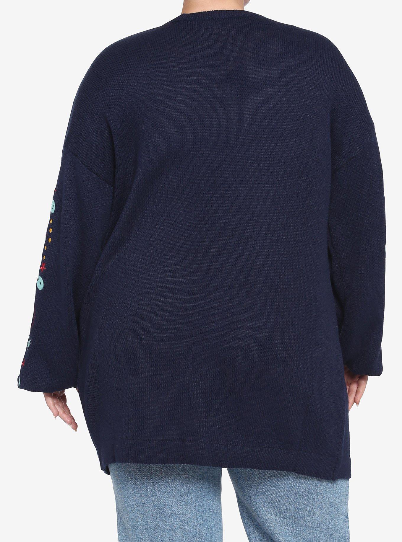 Disney Pixar Coco Embroidered Skulls Open Cardigan Plus Size, MULTI, alternate