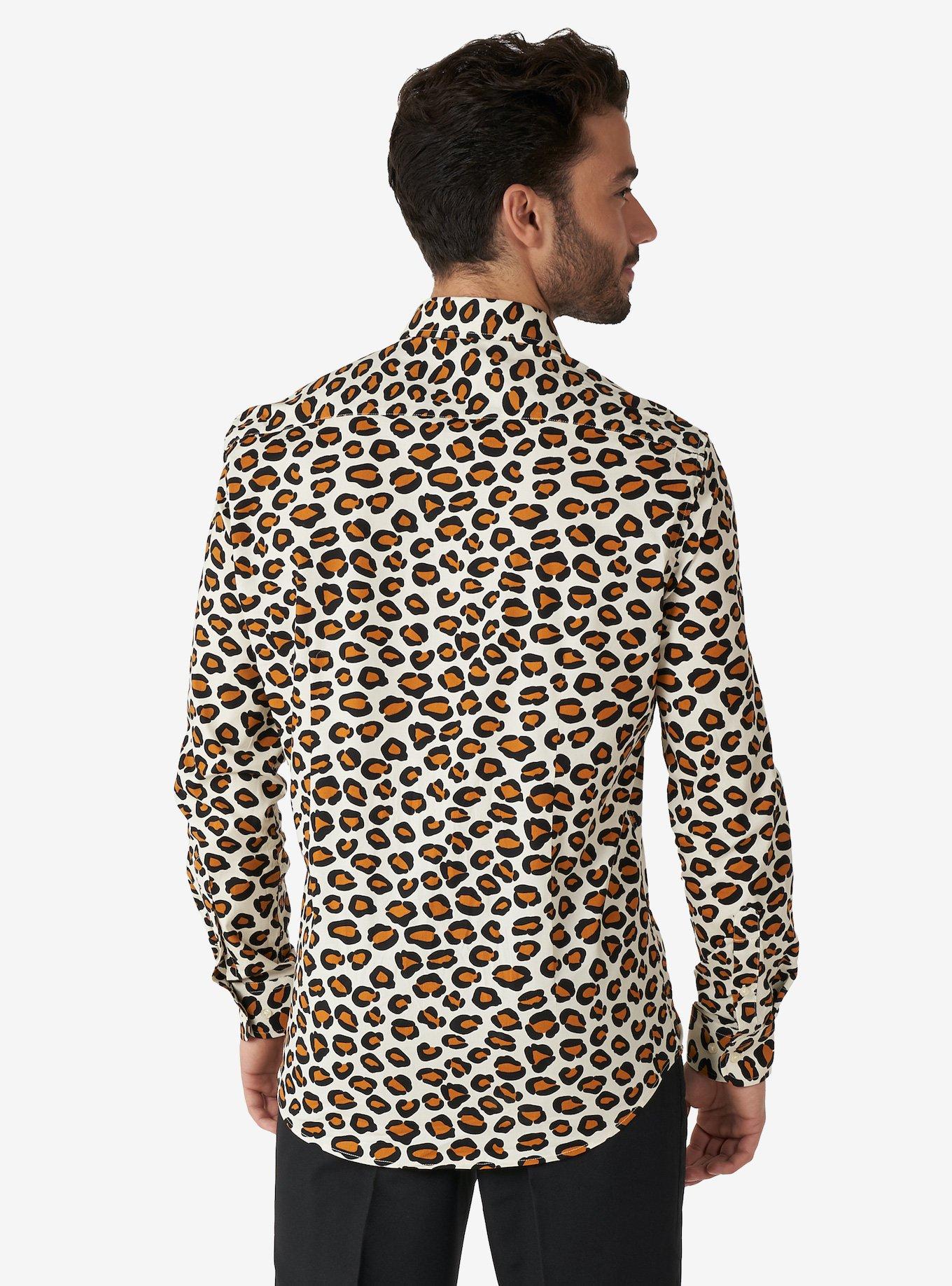 Opposuits Men's The Jag Animal Shirt, BLACK, alternate