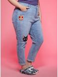 Sailor Moon Icons Embroidered Mom Jeans Plus Size, MULTI, alternate