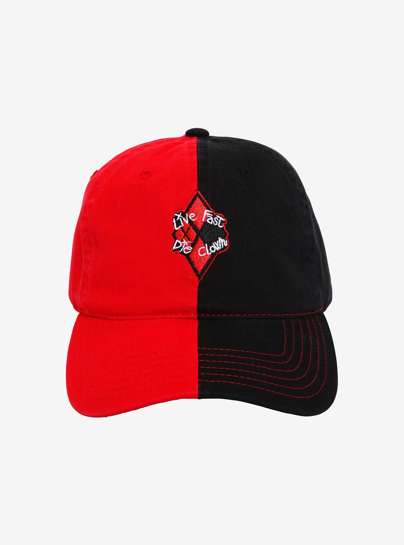 DC Comics The Suicide Squad Live Fast Die Clown Split Color Dad Cap, , alternate