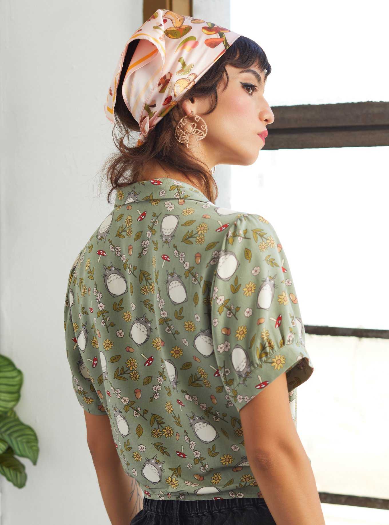 Her Universe Studio Ghibli My Neighbor Totoro Acorn Tie-Front Girls Woven Button-Up, , hi-res