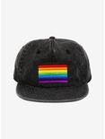 Rainbow Pride Grey Wash Snapback Hat, , alternate