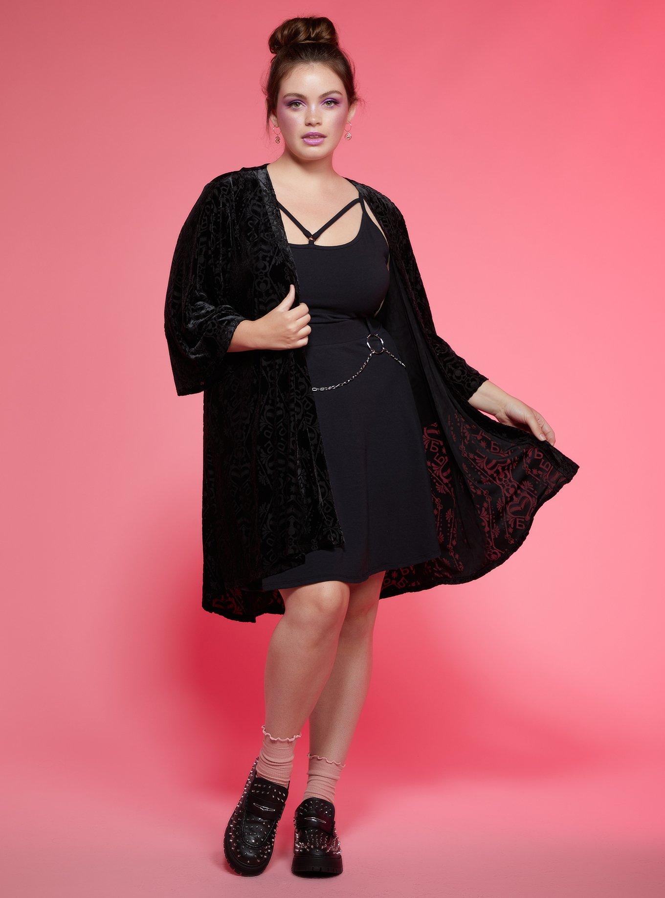 Sailor Moon Burnout Velvet Midi Duster Plus Size, MULTI, alternate