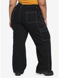 Black & White Stitch Hi-Rise Carpenter Pants Plus Size, BLACK, alternate