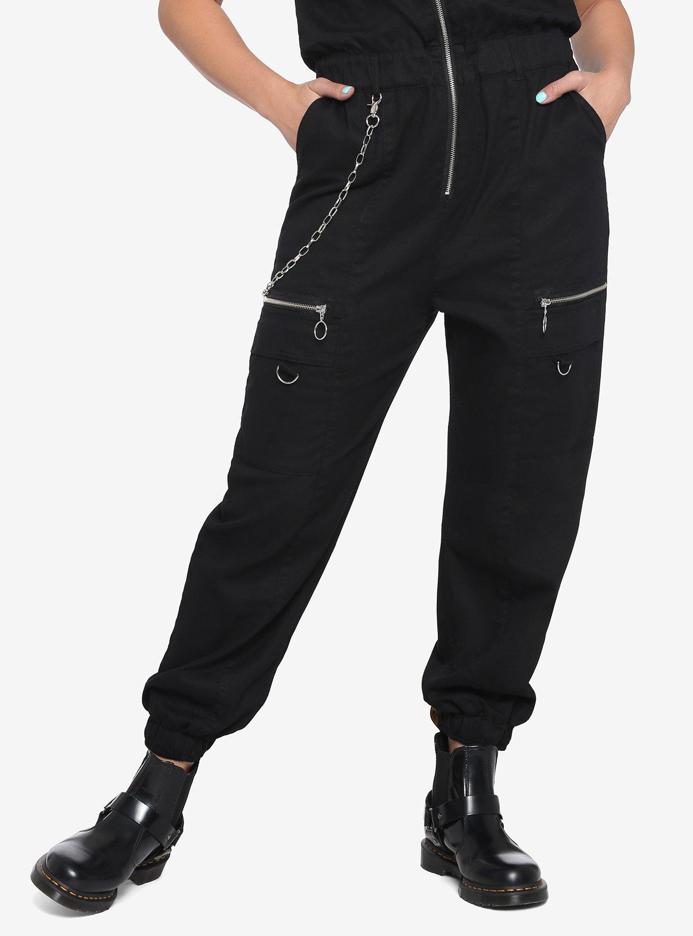Black Chain Jumpsuit, BLACK, alternate