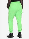 Neon Green Cargo Pants Plus Size, GREEN, alternate