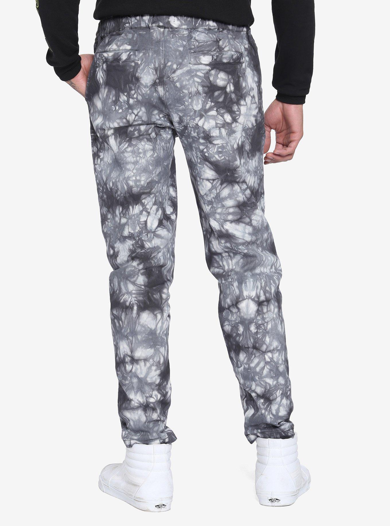 Black & White Acid Wash Jogger Pants, MULTI, alternate