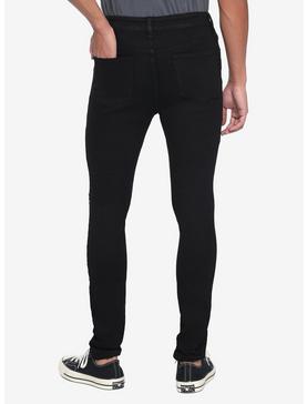 Black Destructed Skinny Jeans, , hi-res