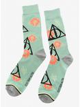 Harry Potter Deathly Hollows Pastel Floral Crew Socks - BoxLunch Exclusive, , alternate