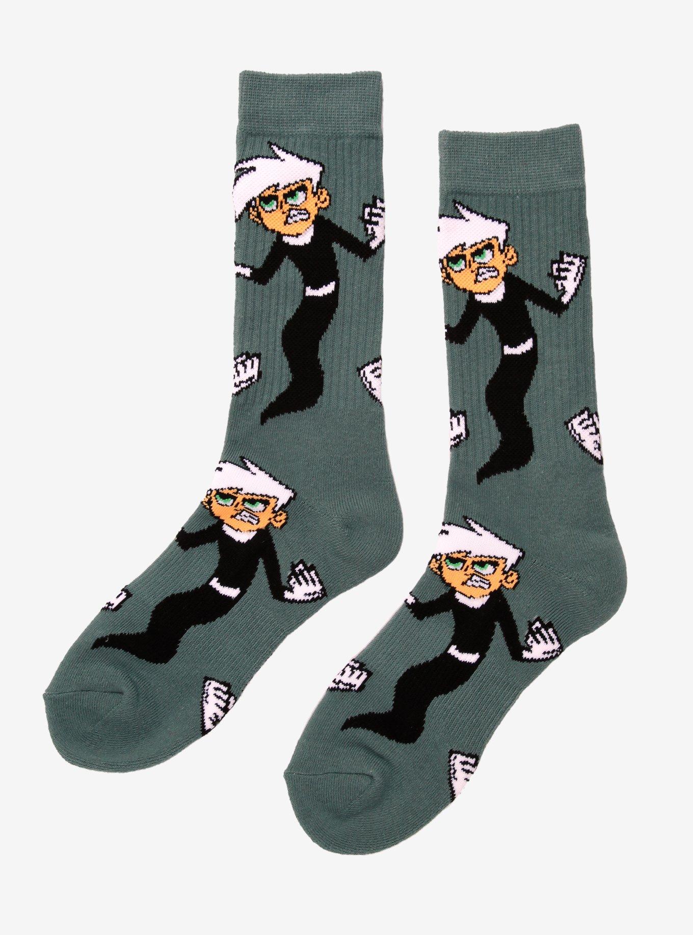Danny Phantom Allover Print Crew Socks - BoxLunch Exclusive, , alternate