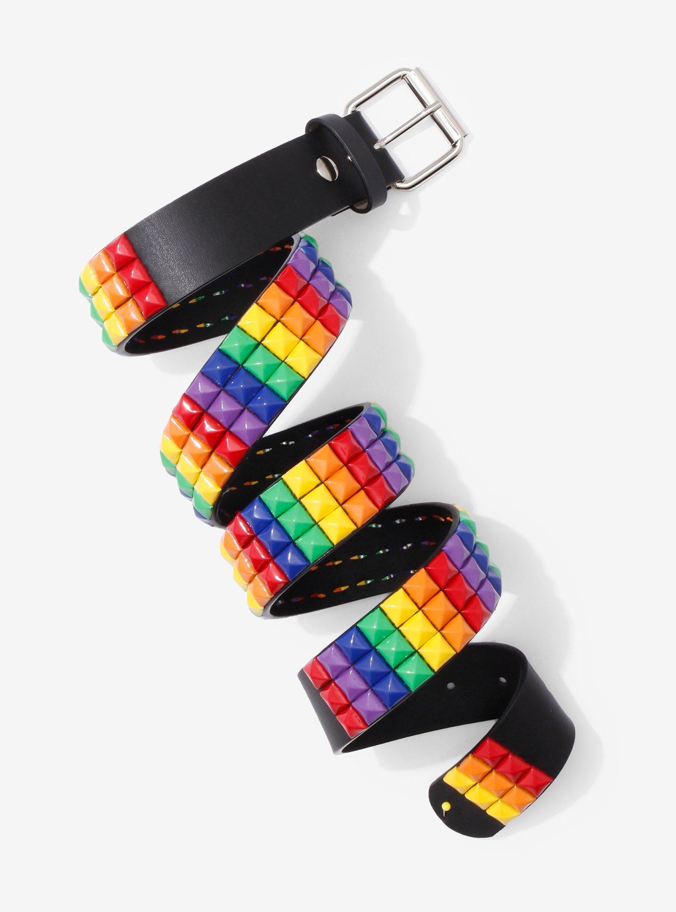 Rainbow Pyramid Stud Belt, MULTI, alternate