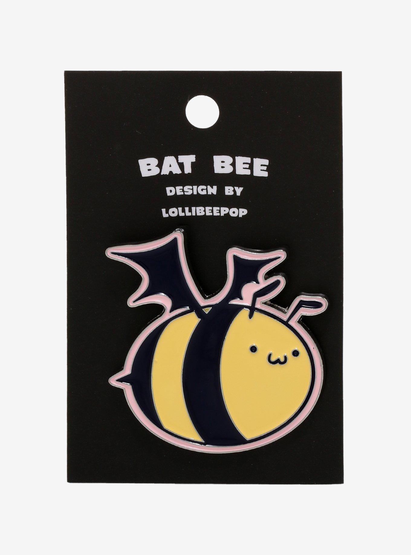 Bat Bee Enamel Pin By Lollibeepop, , alternate