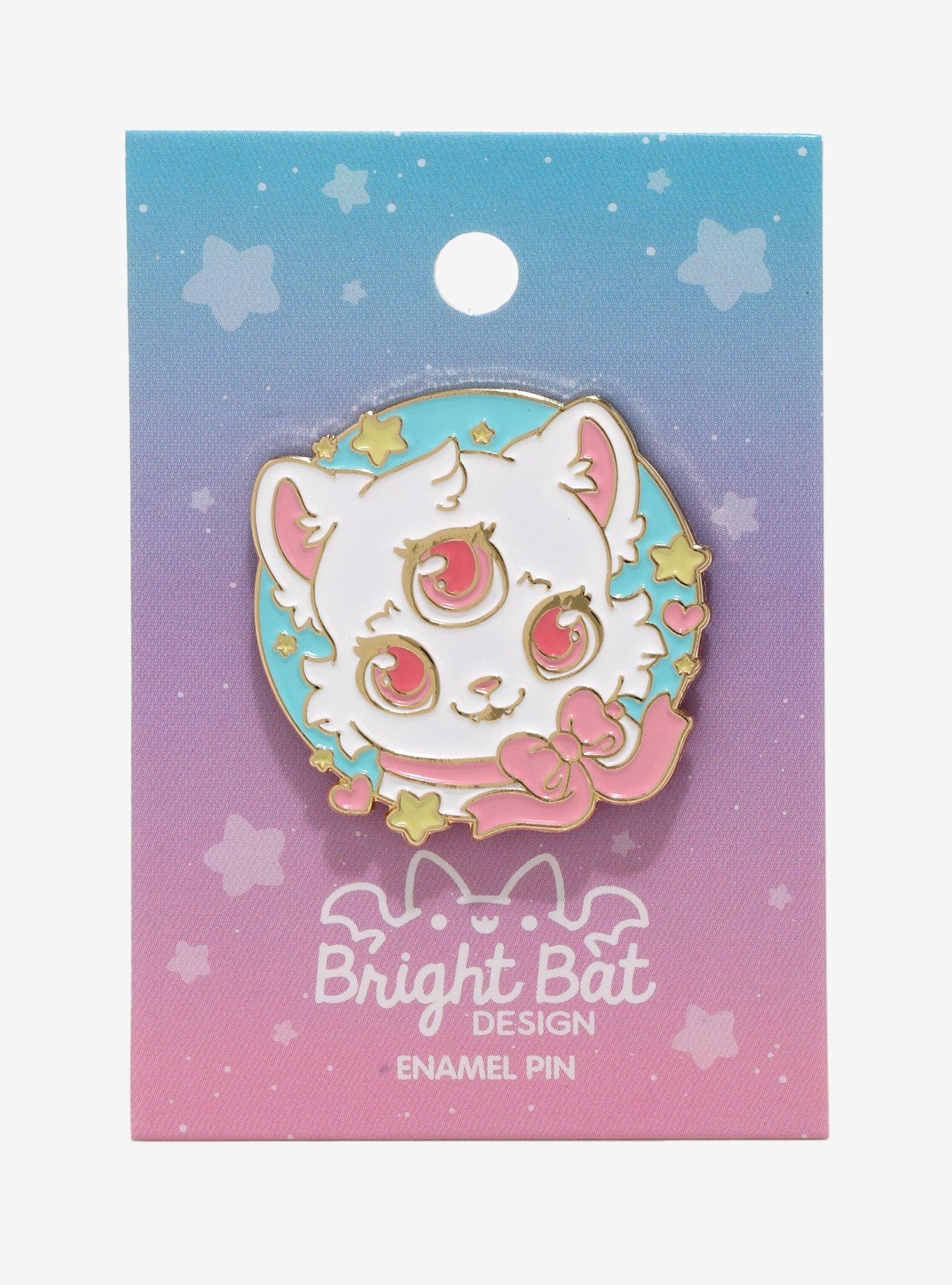 Bright Bat Three-Eyed Cat Enamel Pin, , alternate