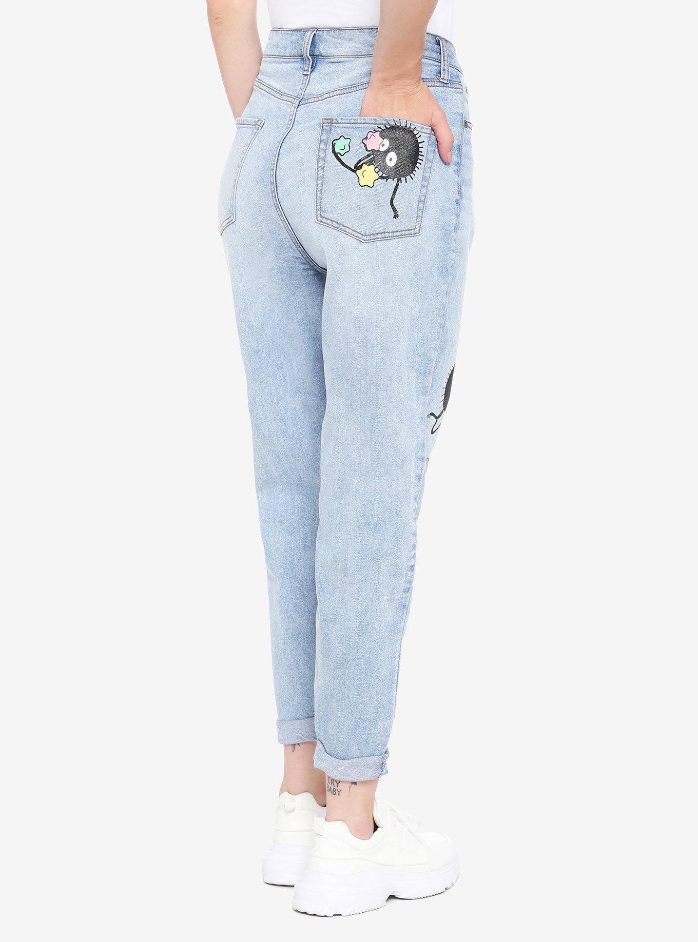 Studio Ghibli Spirited Away Soot Sprites Denim Mom Jeans, MULTI, alternate